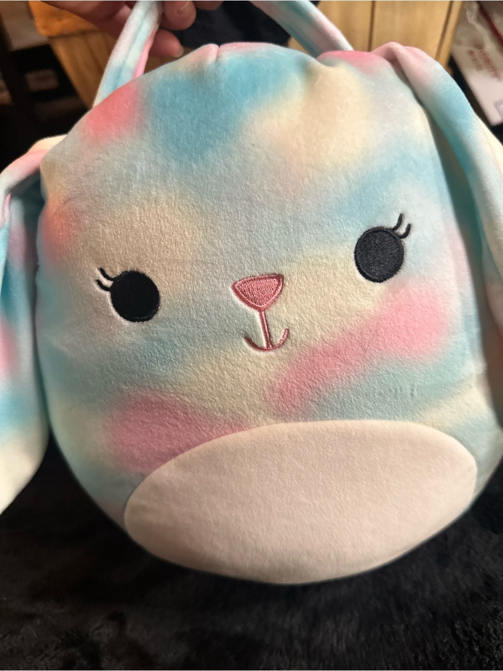 Squishmallows Eliana Easter Bunny Basket Pastel Plush Tote Bag NWT